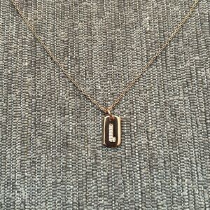 “L” initial rose gold necklace